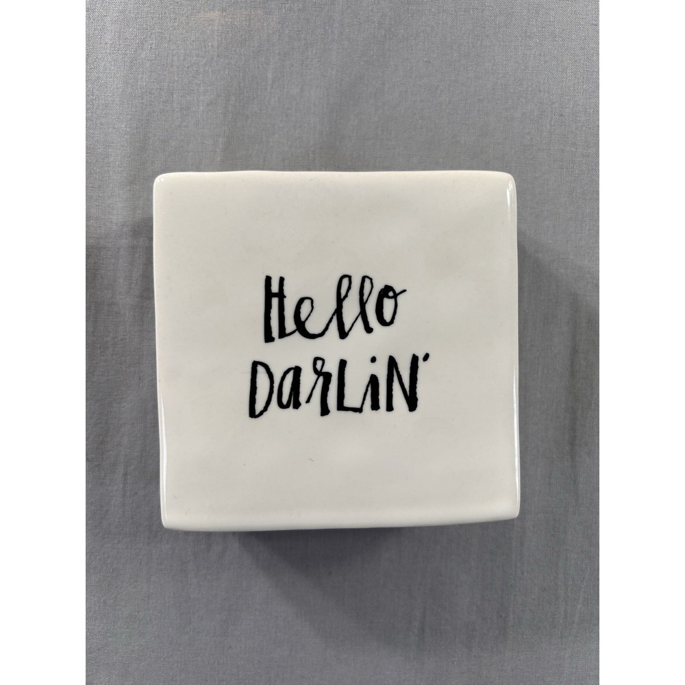 Rae‎ Dunn by Magenta Ceramic Inspiration Paperweight Ivory Hello Darlin Beauty
